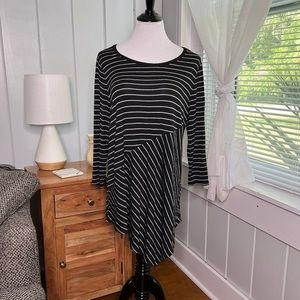 Dressbarn Westport asymmetrical striped tunic mini dress C6-20